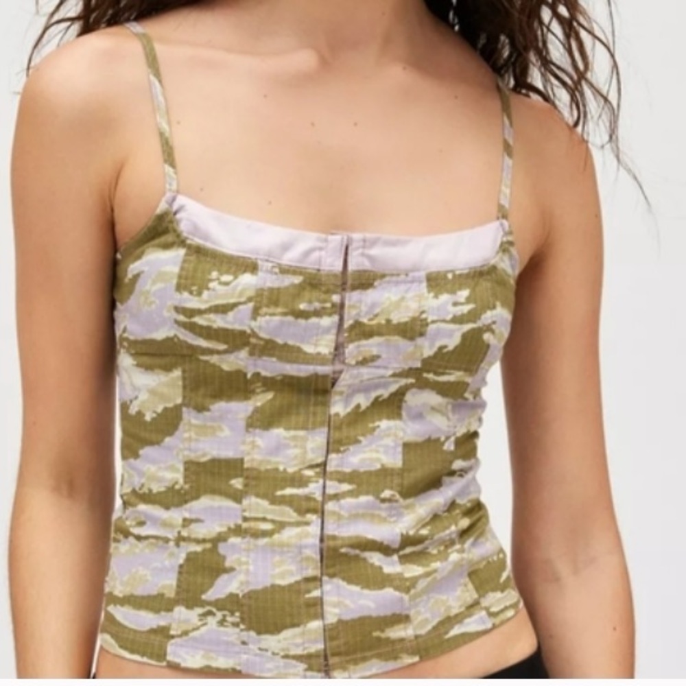 BDG Urban outfitters Green and Lavender Camisole Top Bustier NEW